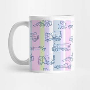 Vehicles pink purple pale green pastel colors Mug